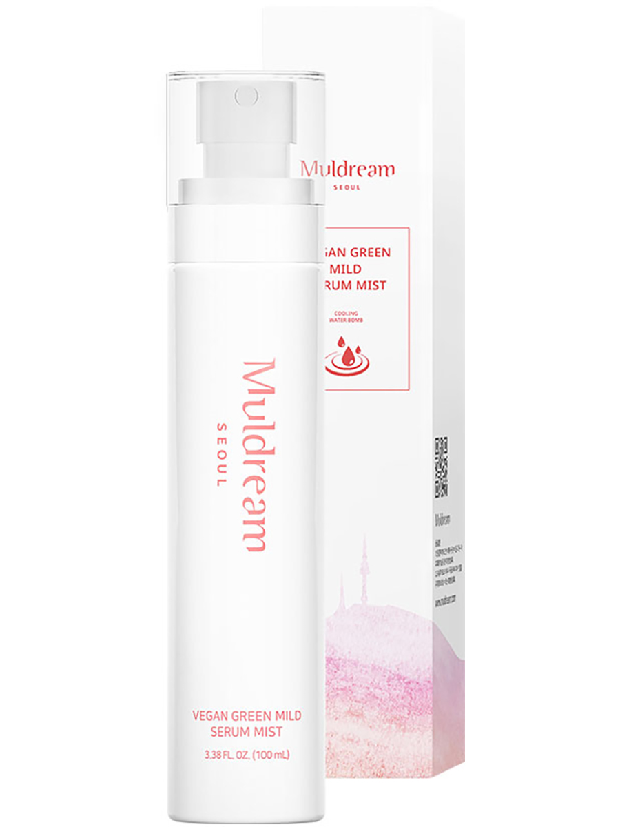 Muldream Веганский нежный сывороточный мист для лица Vegan Green Mild Mist, 100мл