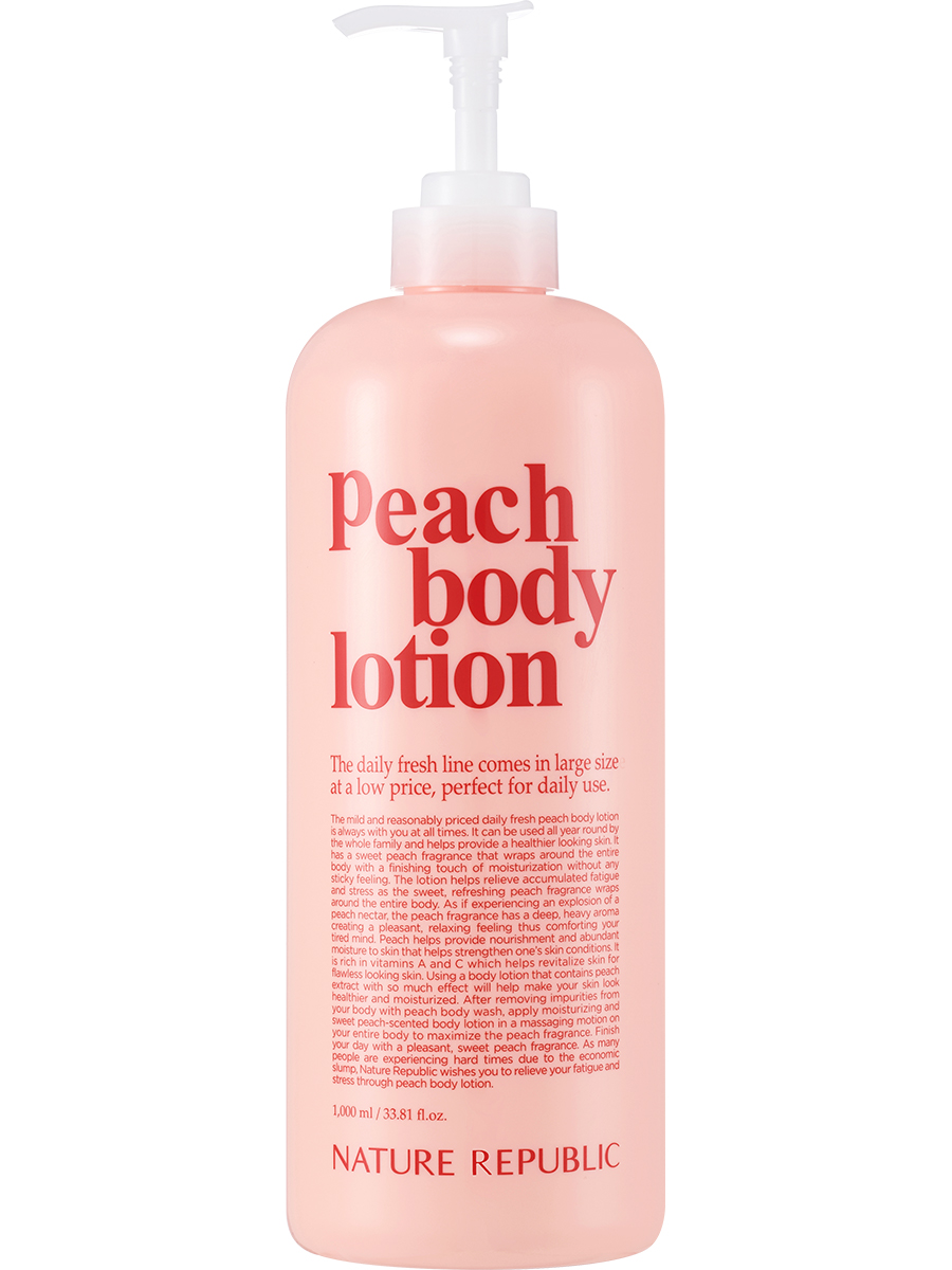 NATURE REPUBLIC Лосьон для тела с персиком Daily Fresh Body Lotion, 1000мл