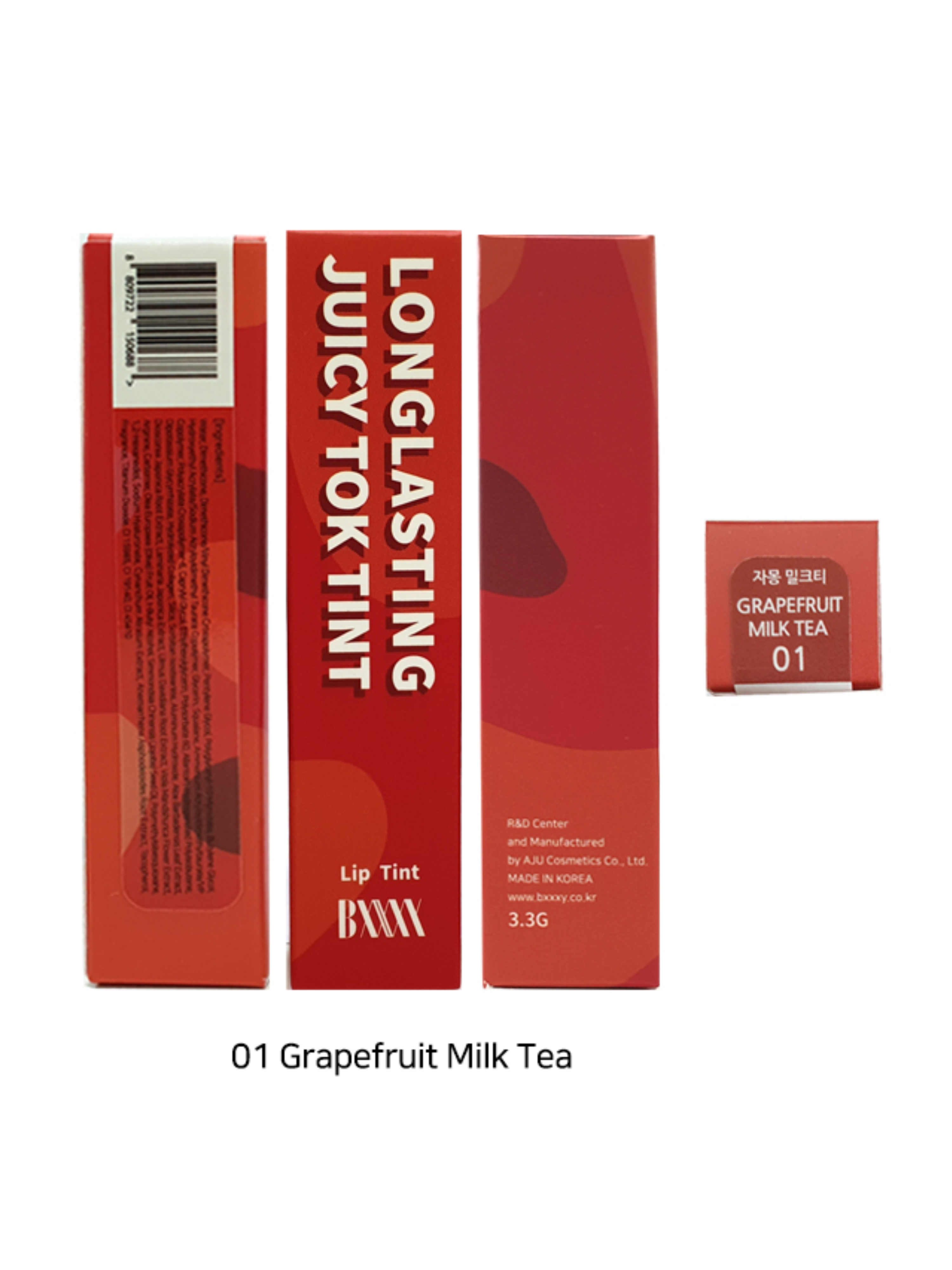 BXXXY Ультрастойкий жидкий тинт для губ Longlasting Juicy Tok Tint (01 Grapefruit Milk Tea), 3,3гр