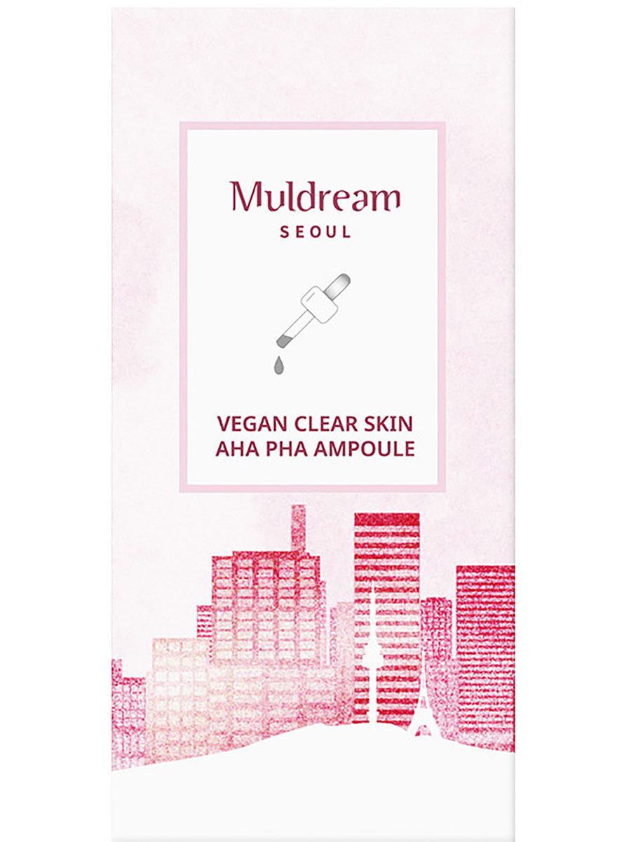Muldream Ампульная сыворотка для лица с кислотами AHA/PHA Vegan Clear Skin AHA PHA Ampoule, 55мл