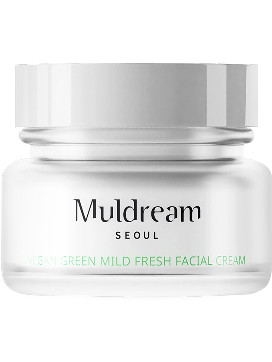 Muldream Веганский освежающий крем для лица Green Vegan Mild Fresh Facial Cream, 50гр