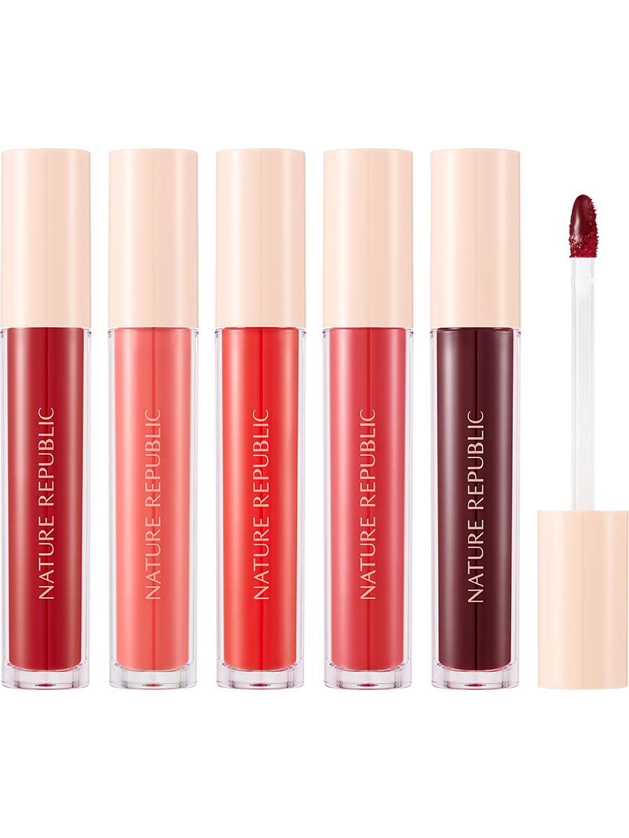 NATURE REPUBLIC Жидкая губная помада By Flower Water Gel Tint (01) Crushed Cherry, 5гр