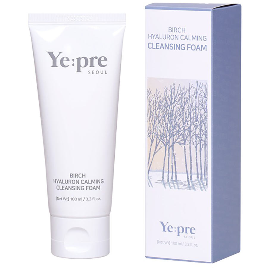 Ye:pre Пенка для умывания с гиал.кислотой успокаивающая Birch Hyaluron Calming Cleansing Foam, 100мл