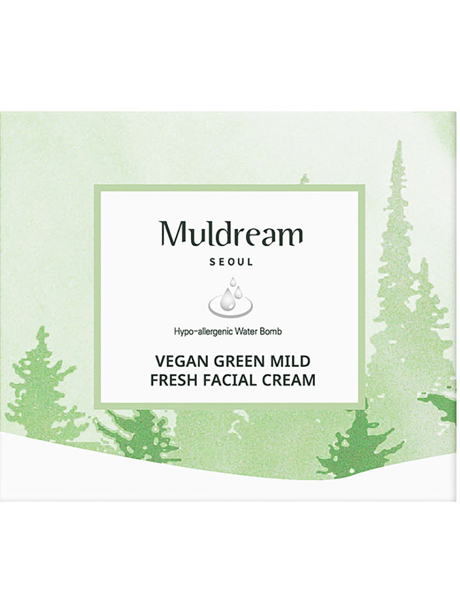 Muldream Веганский освежающий крем для лица Green Vegan Mild Fresh Facial Cream, 50гр