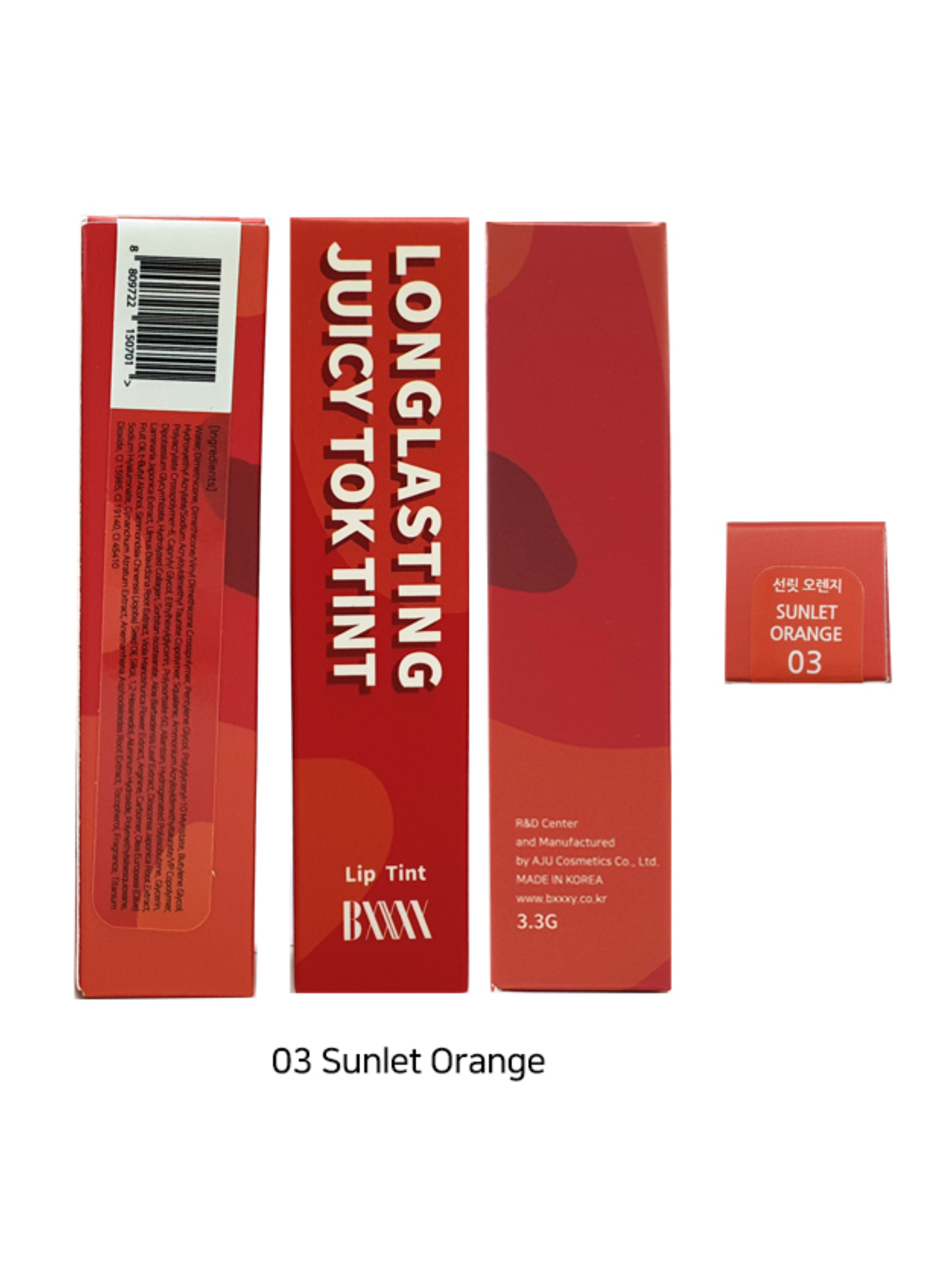 BXXXY Ультрастойкий жидкий тинт для губ Longlasting Juicy Tok Tint (03 Sunlet Orange), 3,3гр