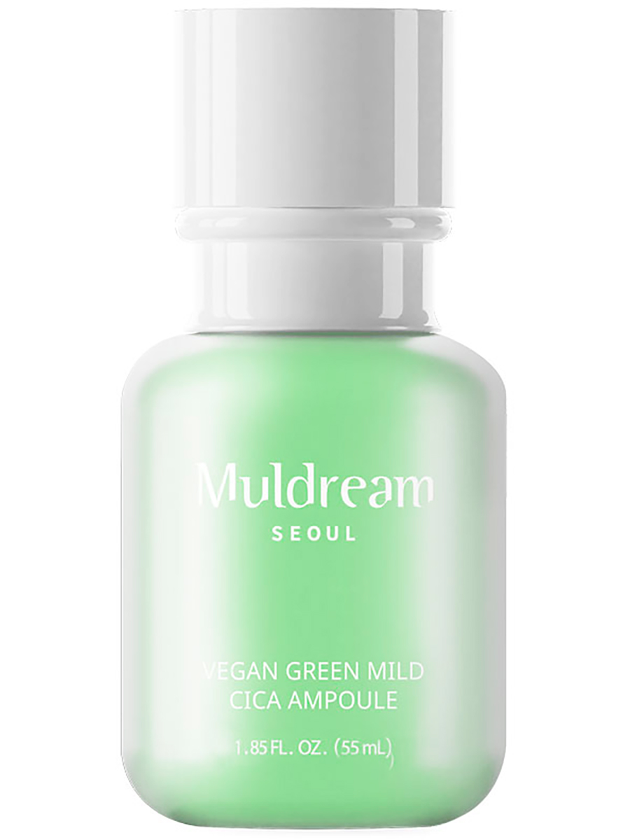 Muldream Ампульная сыворотка для лица с экстрактом центеллы Vegan Green Mild CICA Ampoule, 55мл