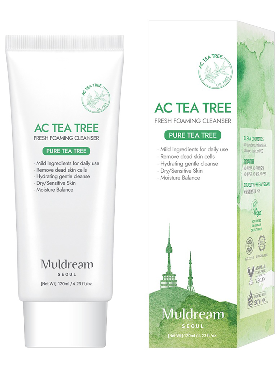Muldream Пенка для умывания AC Tea Tree Fresh Foaming Cleanser, 120мл