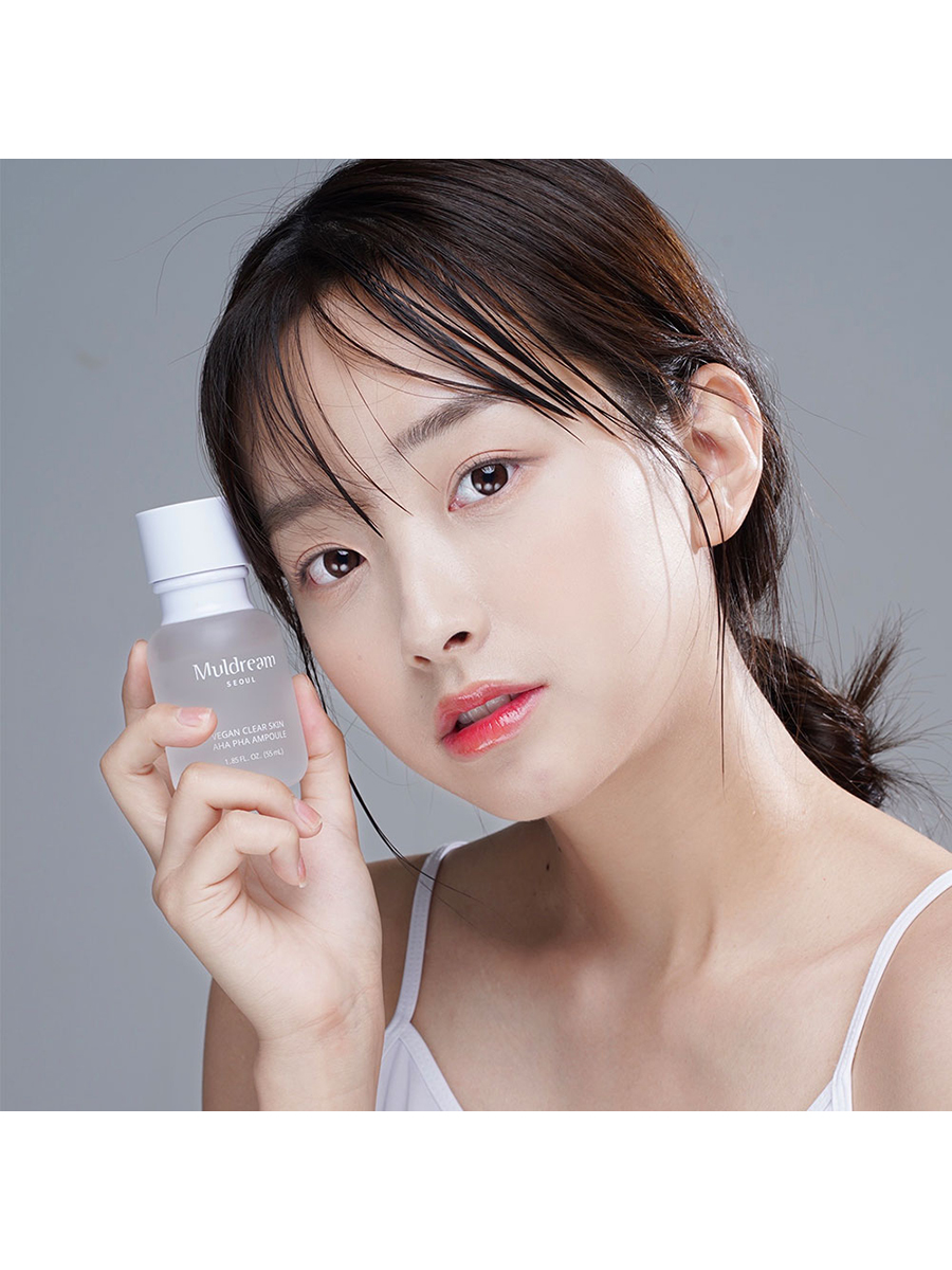 Muldream Ампульная сыворотка для лица с кислотами AHA/PHA Vegan Clear Skin AHA PHA Ampoule, 55мл